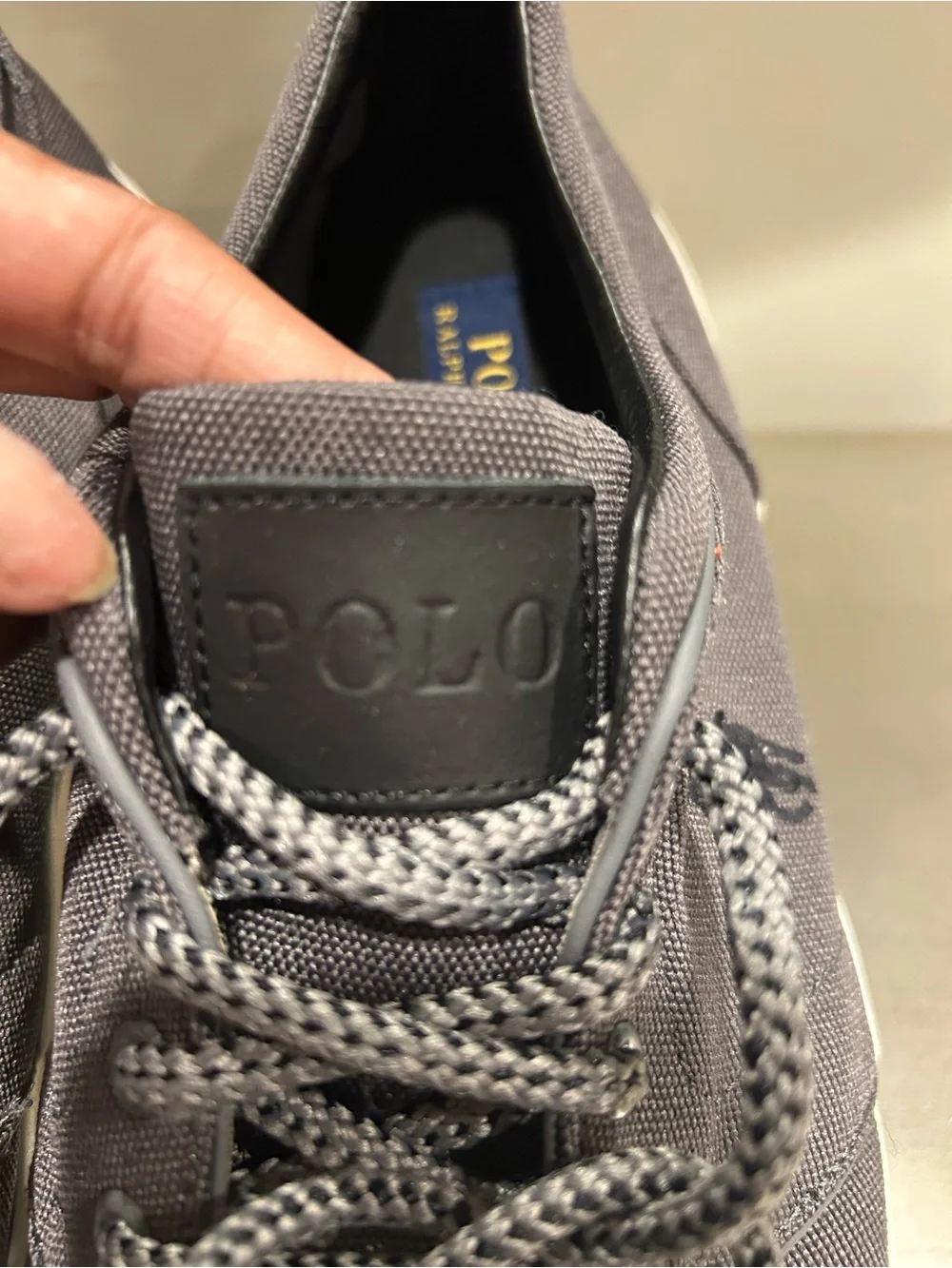 Polo by Ralph Lauren Men's Charcoal Canvas Lace-Up Sneakers
